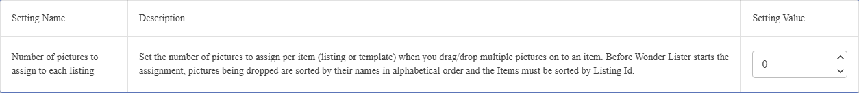 The Bulk assign pictures setting