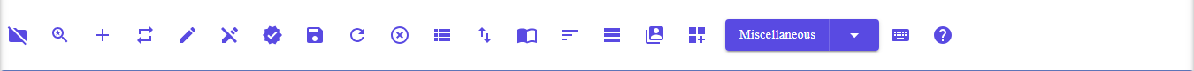 The Listings toolbar in the icon layout