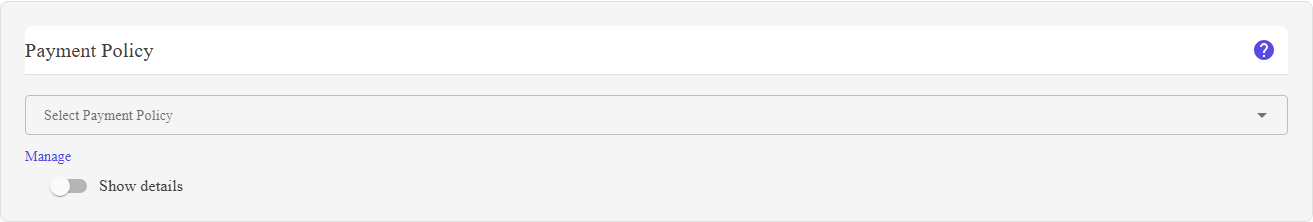 The Payment Policy section of the listing editor