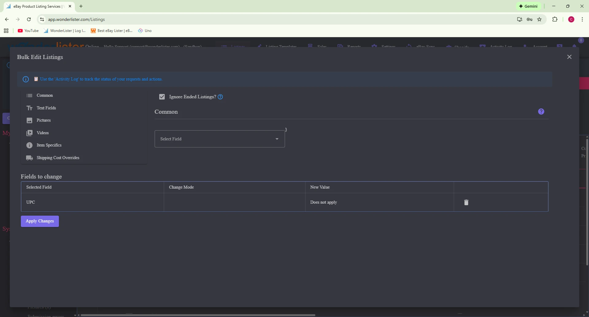 Bulk editing product identifiers for eBay listings to ‘Does Not Apply’ 1 Bulk editing product identifiers to ‘Does Not Apply’